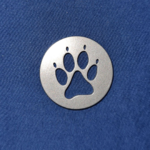 Einkaufswagenchip Hund, Hundepfote aus V2A