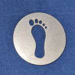 Einkaufswagenchip Mensch, Fuss aus 2mm Edelstahl 2mm