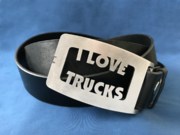 Gürtelschnalle, Gürtelschließe, Gürtelkoppeln I love trucks, LKW, Lastwagenfahrer