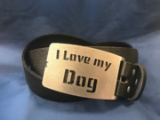 I LOVE MY DOG Gürtelschnalle, Gürtelschließe, Buckle, Wechselgürtelschnalle
