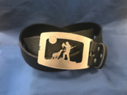 Jäger, Hund, Mond, Gürtelschnalle, Gürtelschließe, Buckle, Wechselgürtelschnalle